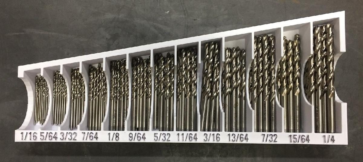 Bandeja de armazenamento para brocas brocas pequenas