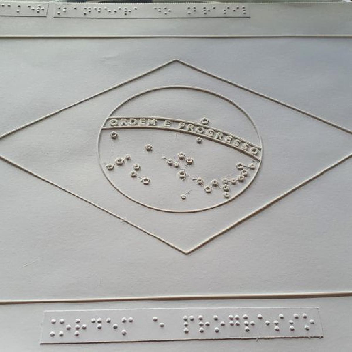 Imagem tatil: bandeira do Brasil