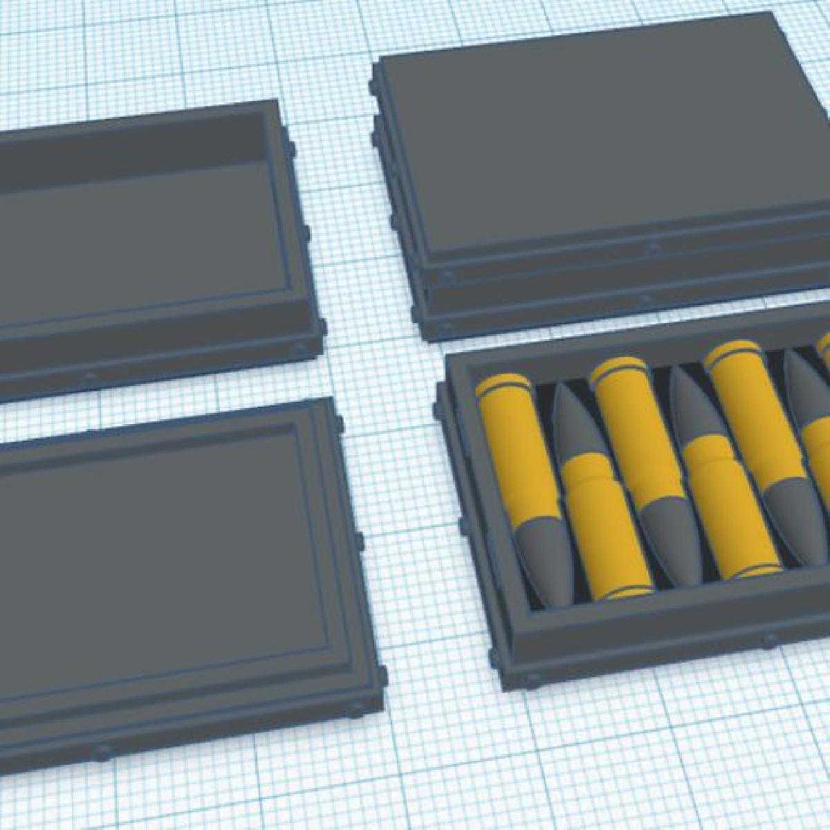 CAIXA DE MUNICAO PARA JOGO DE GUERRA 28MM (COMPATIVEL COM FDM)