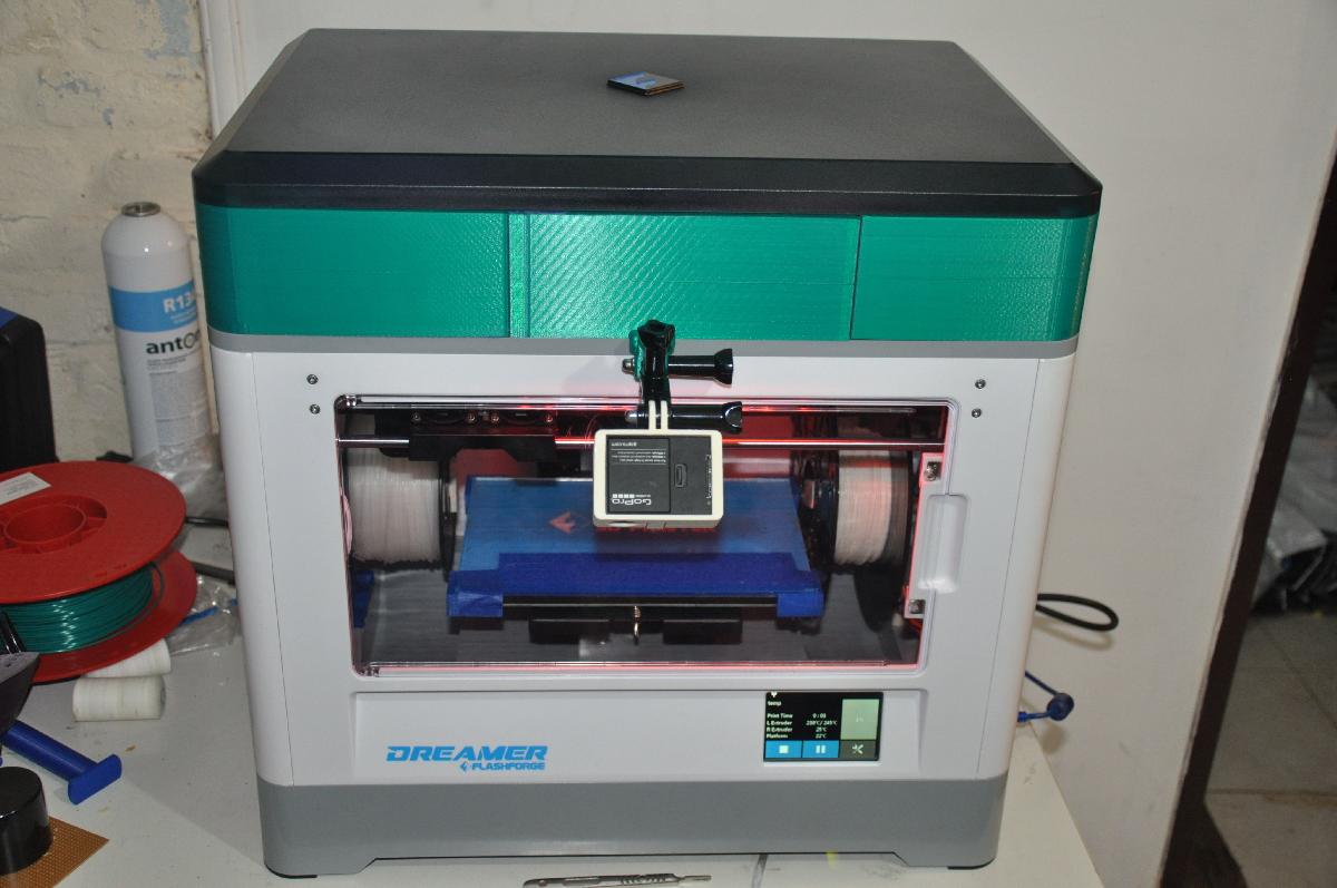 Flashforge dreamer Elevacao de Tampa