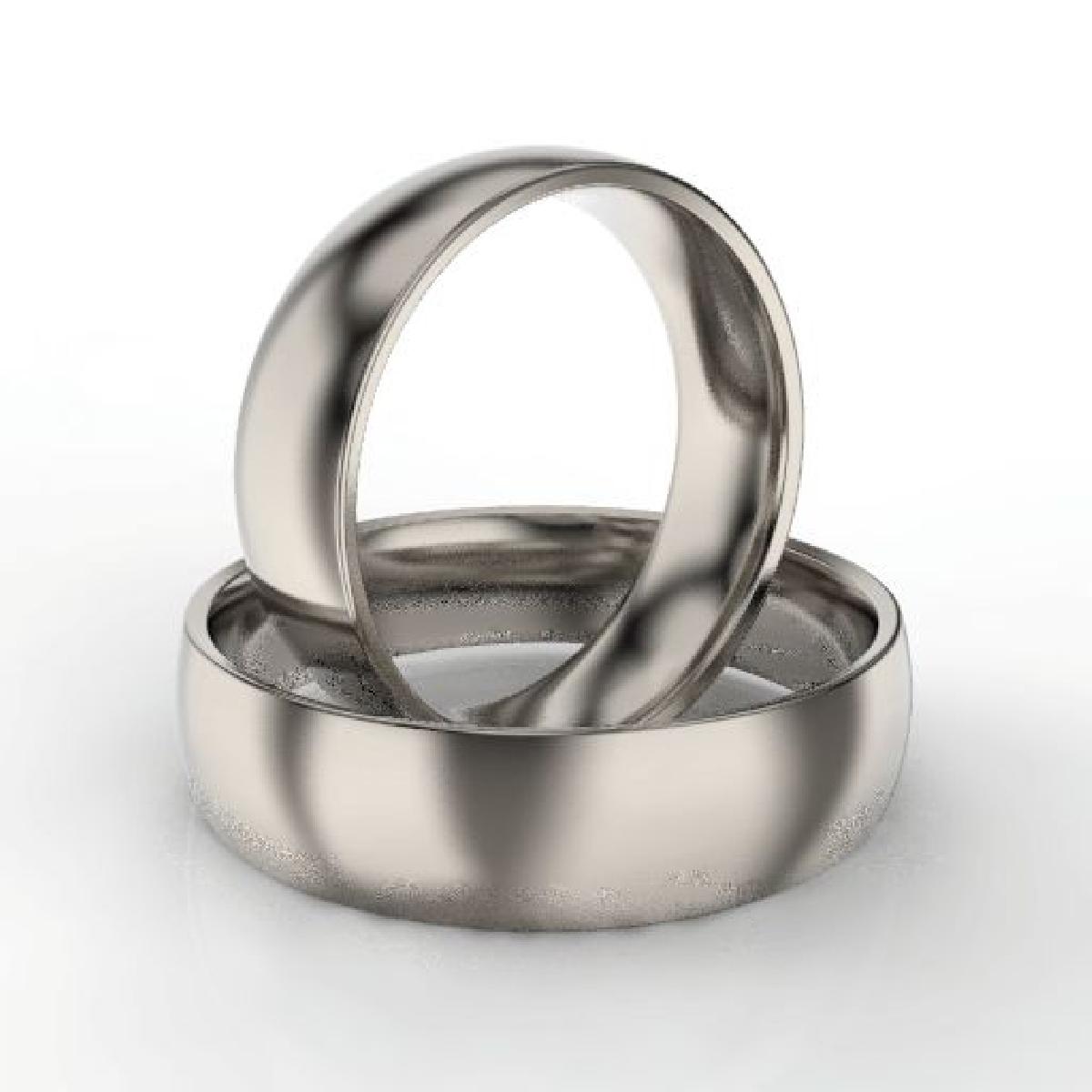 Anel de casamento imprimivel 6mm joia conforto STL