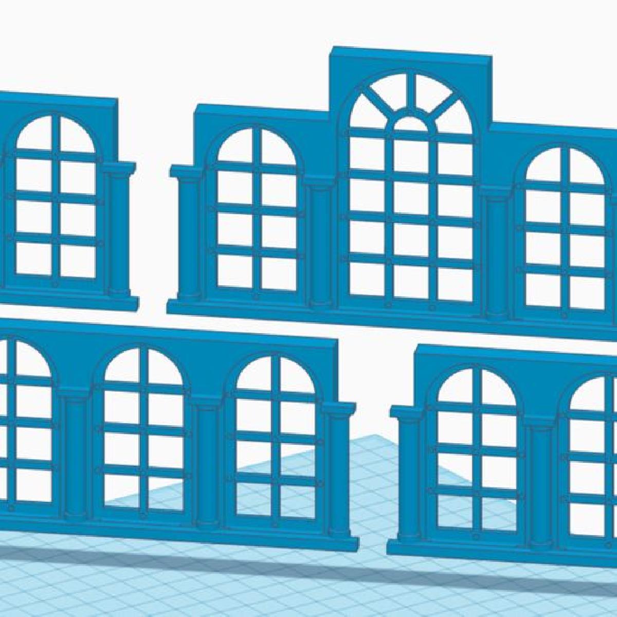 Janelas inspiradas no romanico / normando para edificios de mesa.