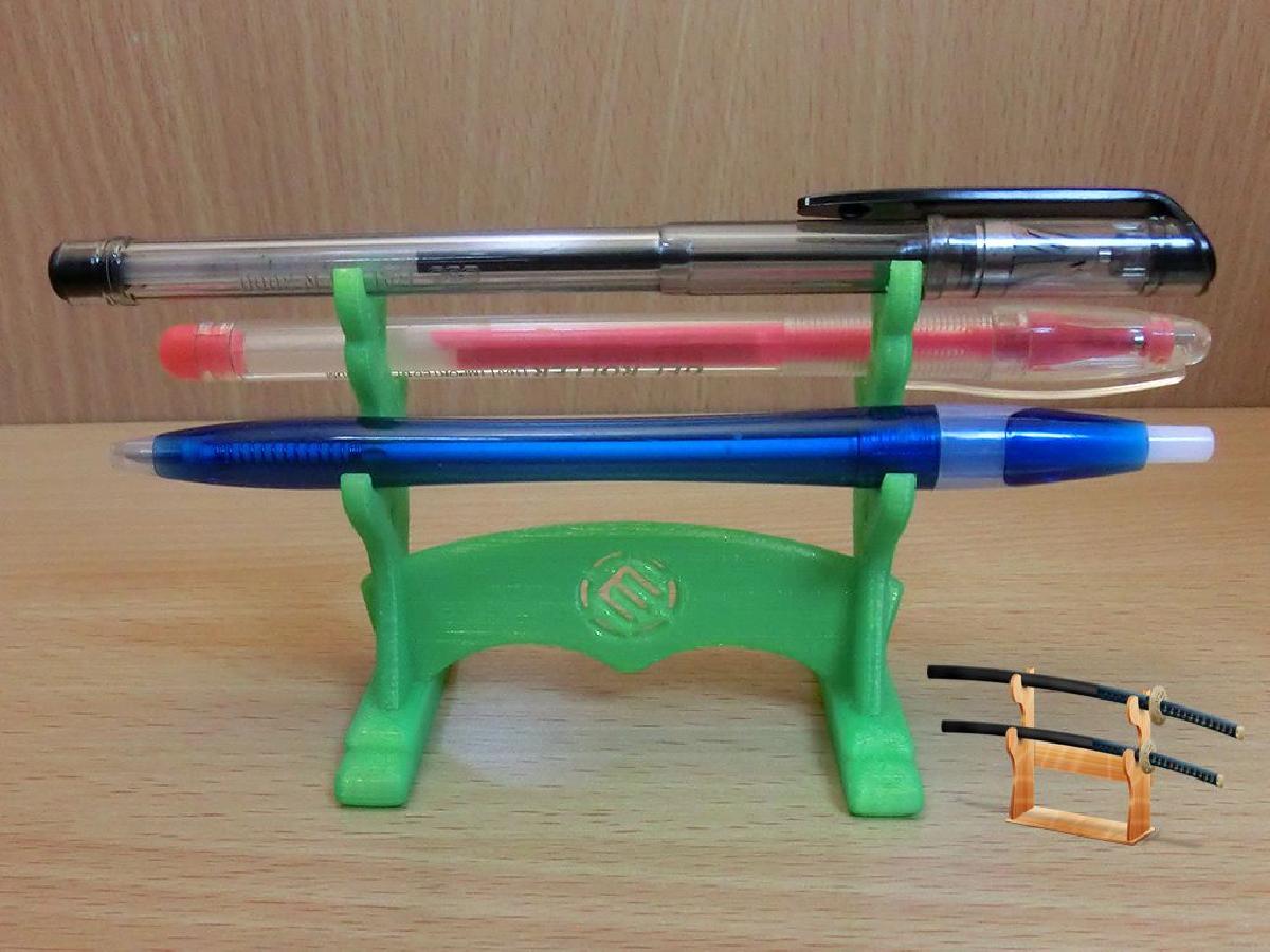 Japones Samurai Design Pen Stand com logotipo MakerBot