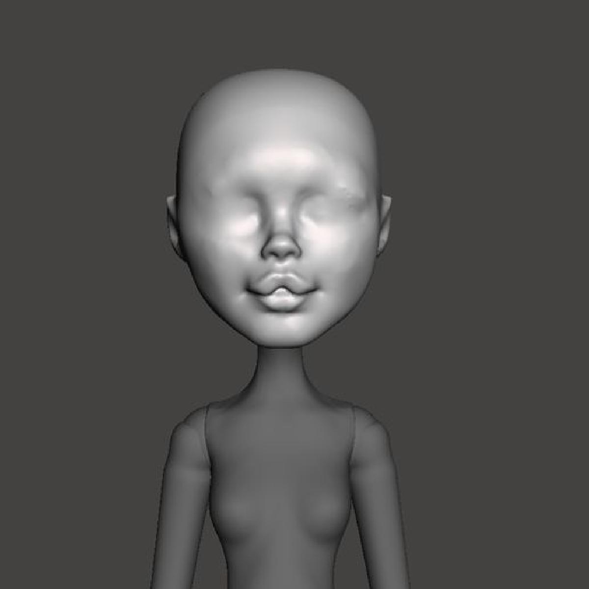 Caminhe em direcao a boneca Monster High e Ever After High com grandes labios.