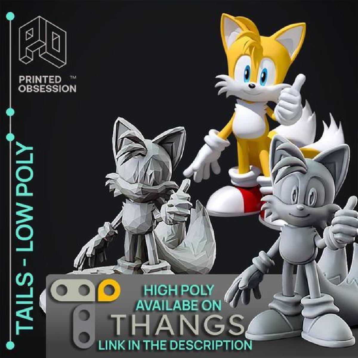 Tails   Sonic The Hedgehog   Baixa Poligonal   Fanart