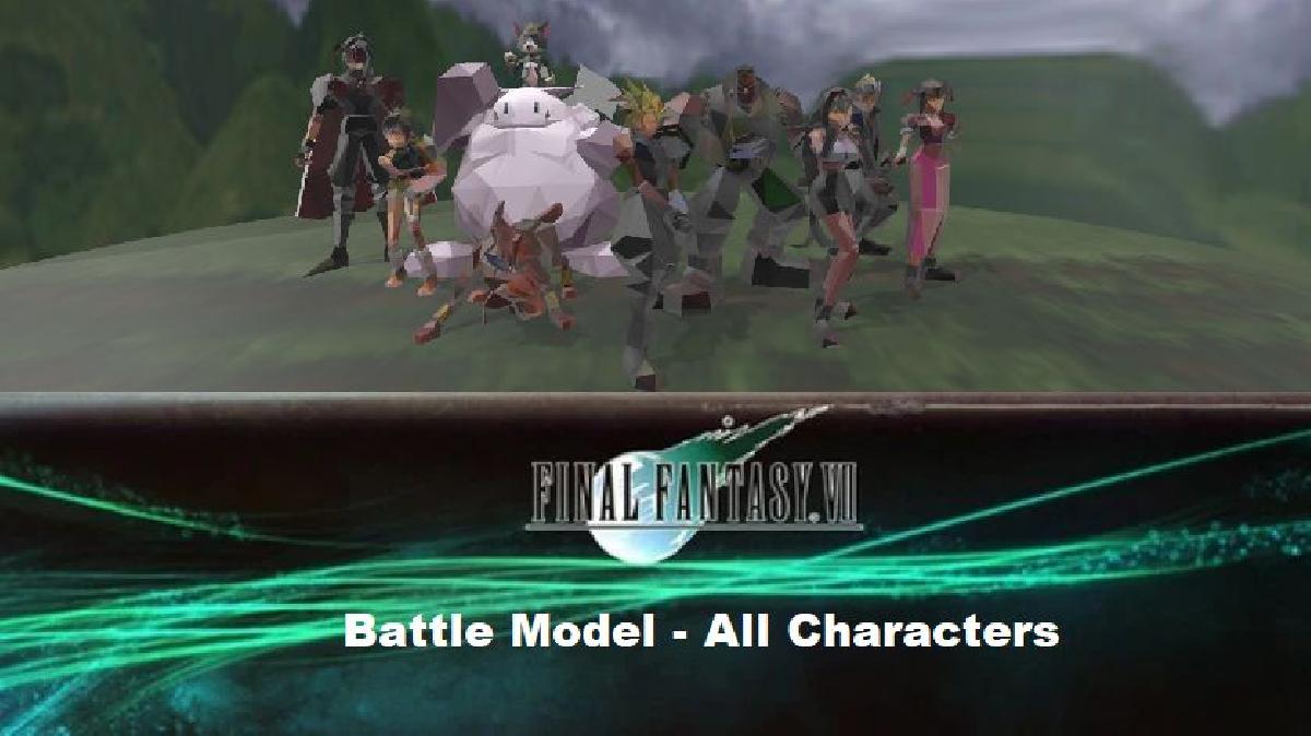 Final Fantasy VII   Modelo de Batalha   Todos os Personagens