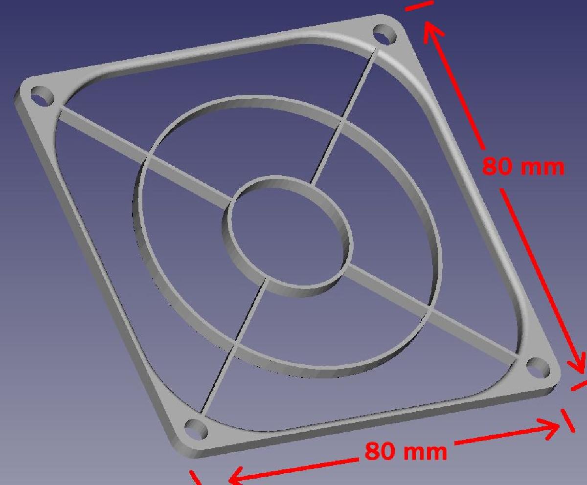 Rejilla ventilador 80mm por 80mm