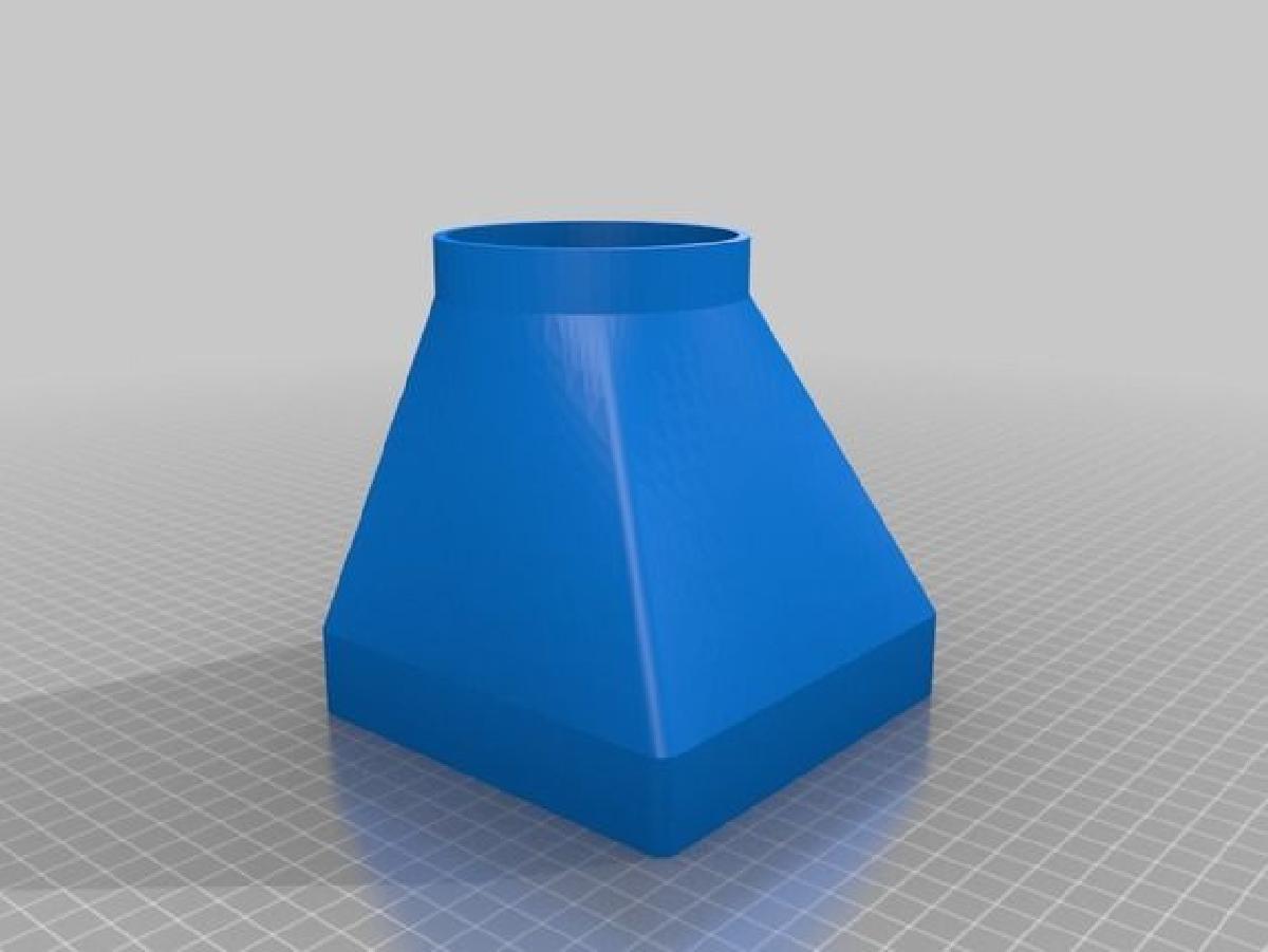 conexao entre um ventilador e um tubo de vidro plastico