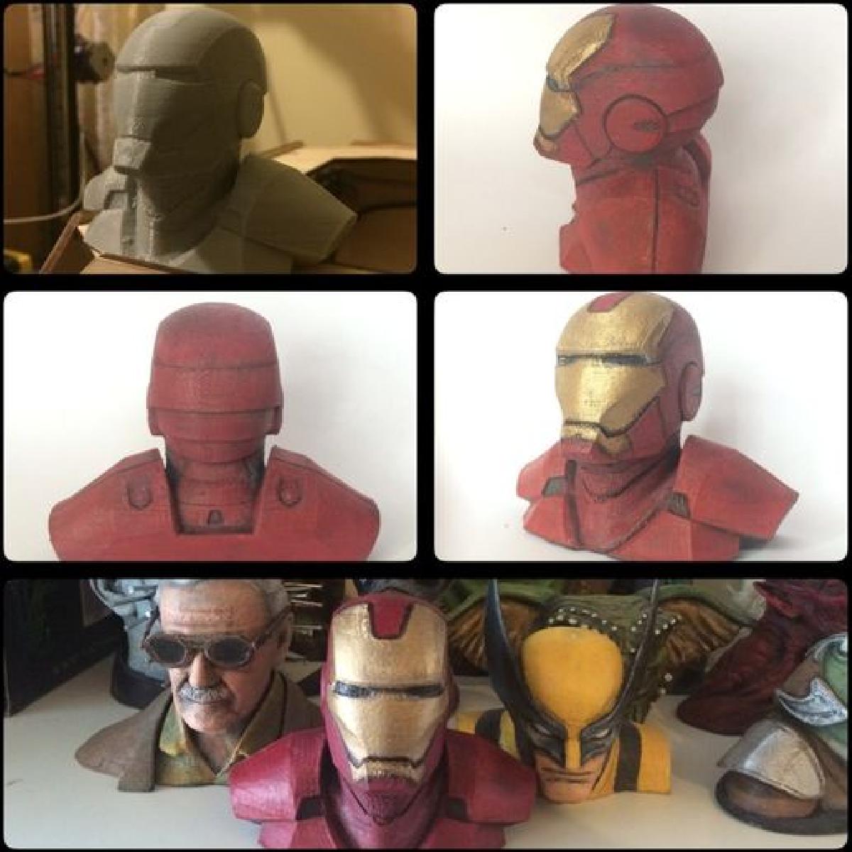 Busto do Homem de Ferro (Reparado, achatado)