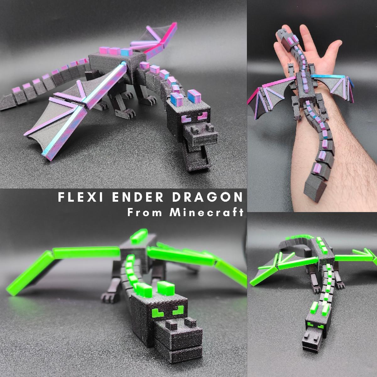 Flexi Ender Dragon Print em PLace | Dragao do Minecraft | Dragao Lowk | Dragao Flexi | Sem suportes