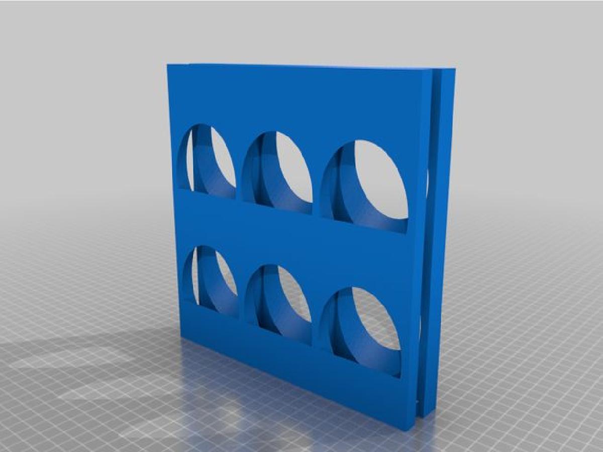 Prateleira de temperos 3x2 para recipientes de tempero de 60 mm.