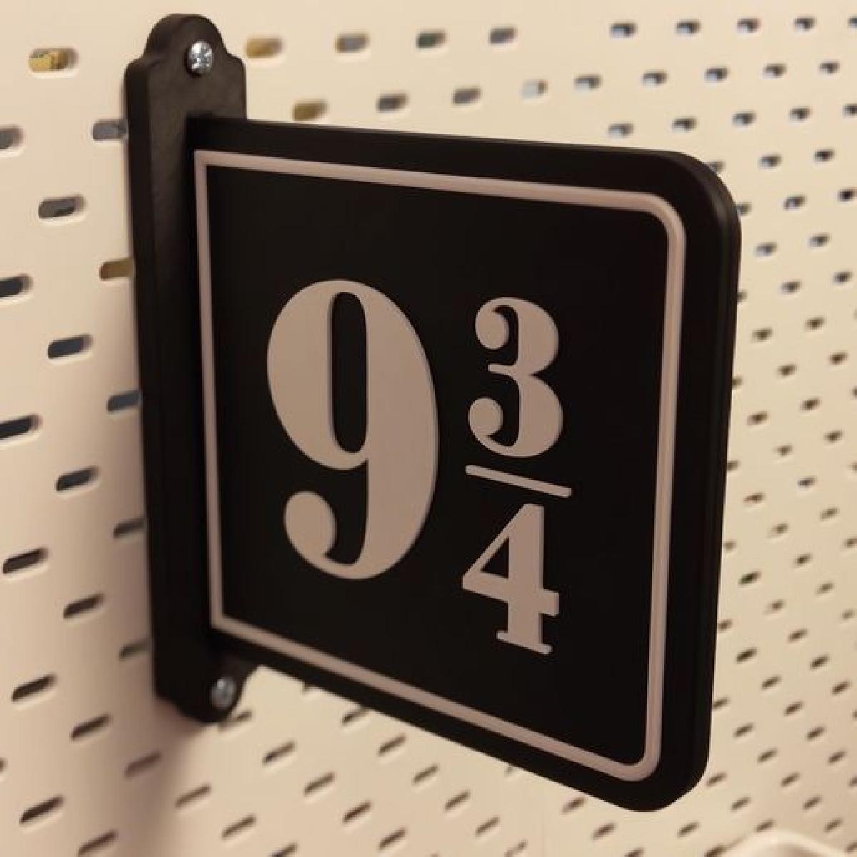 Placa de Plataforma de Trem Harry Potter 9 3/4   Compativel com Ikea Skadis