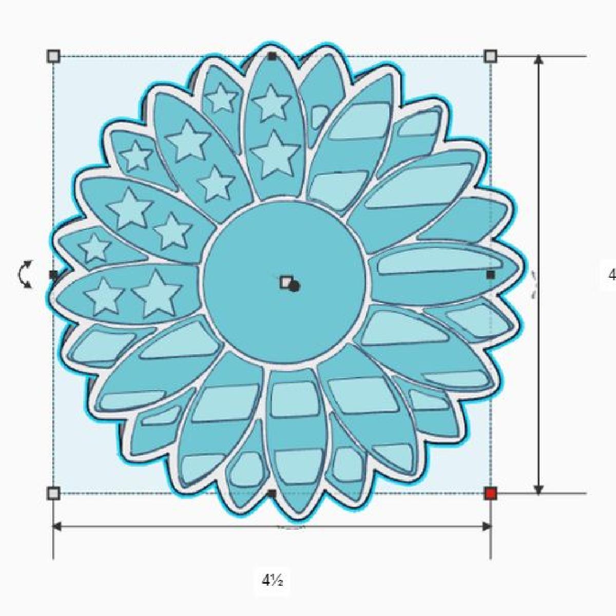 Matriz de Freshie de Girassol com Bandeira Americana