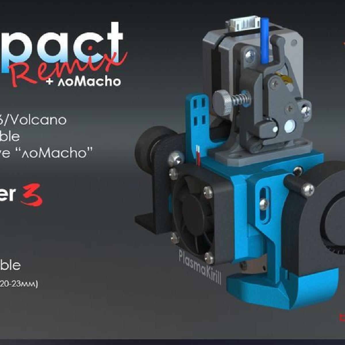 Cabeca de impressao Impact Remix para Ender 3 e Tevo Tornado + лоMacho direto v2.0