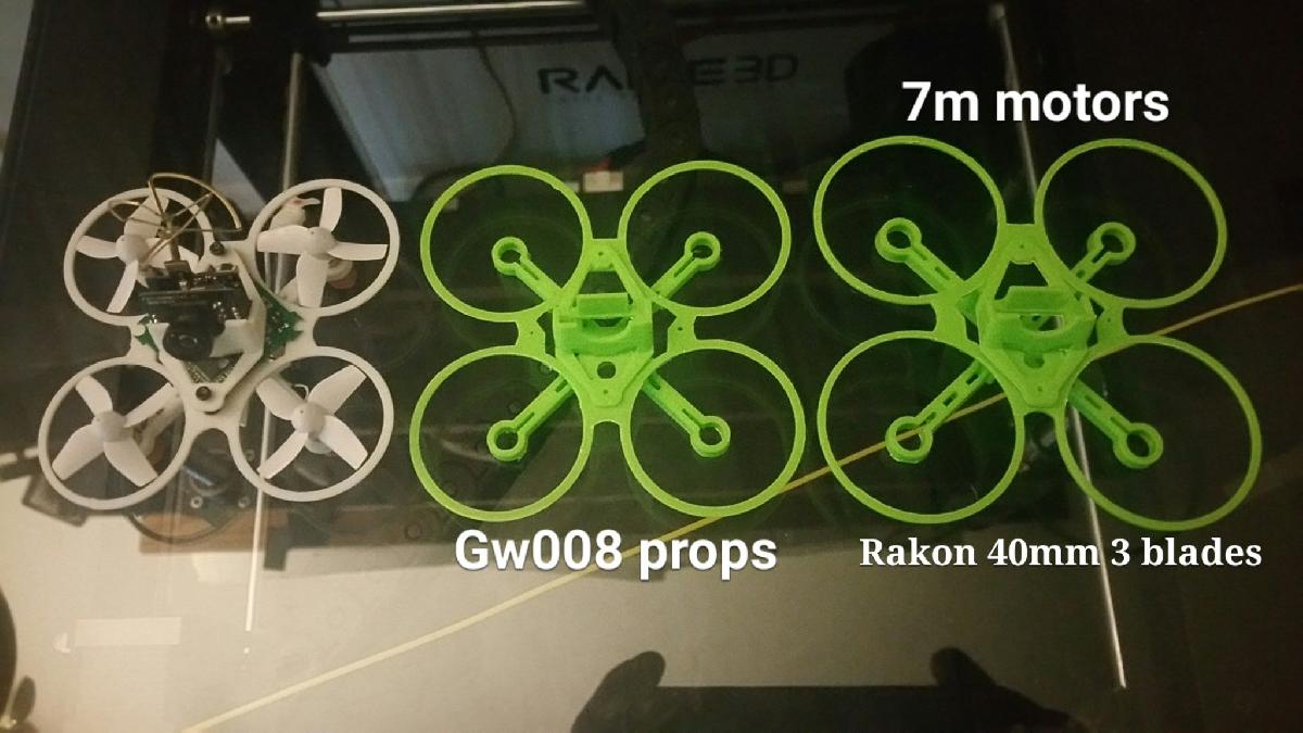 quadro Inductrix A/M motores de 7 mm e helices Rakon de 3 laminas de 40 mm