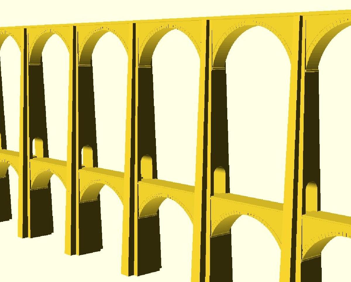 Viaduto HO de 58 cm de altura em impressora de 200x200mm