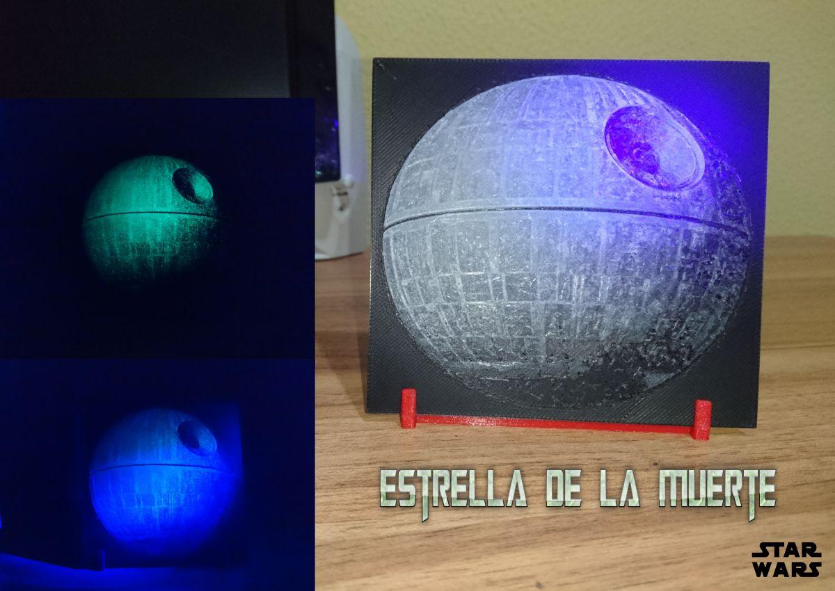 desenho 3D estrela da morte (brilha no escuro)