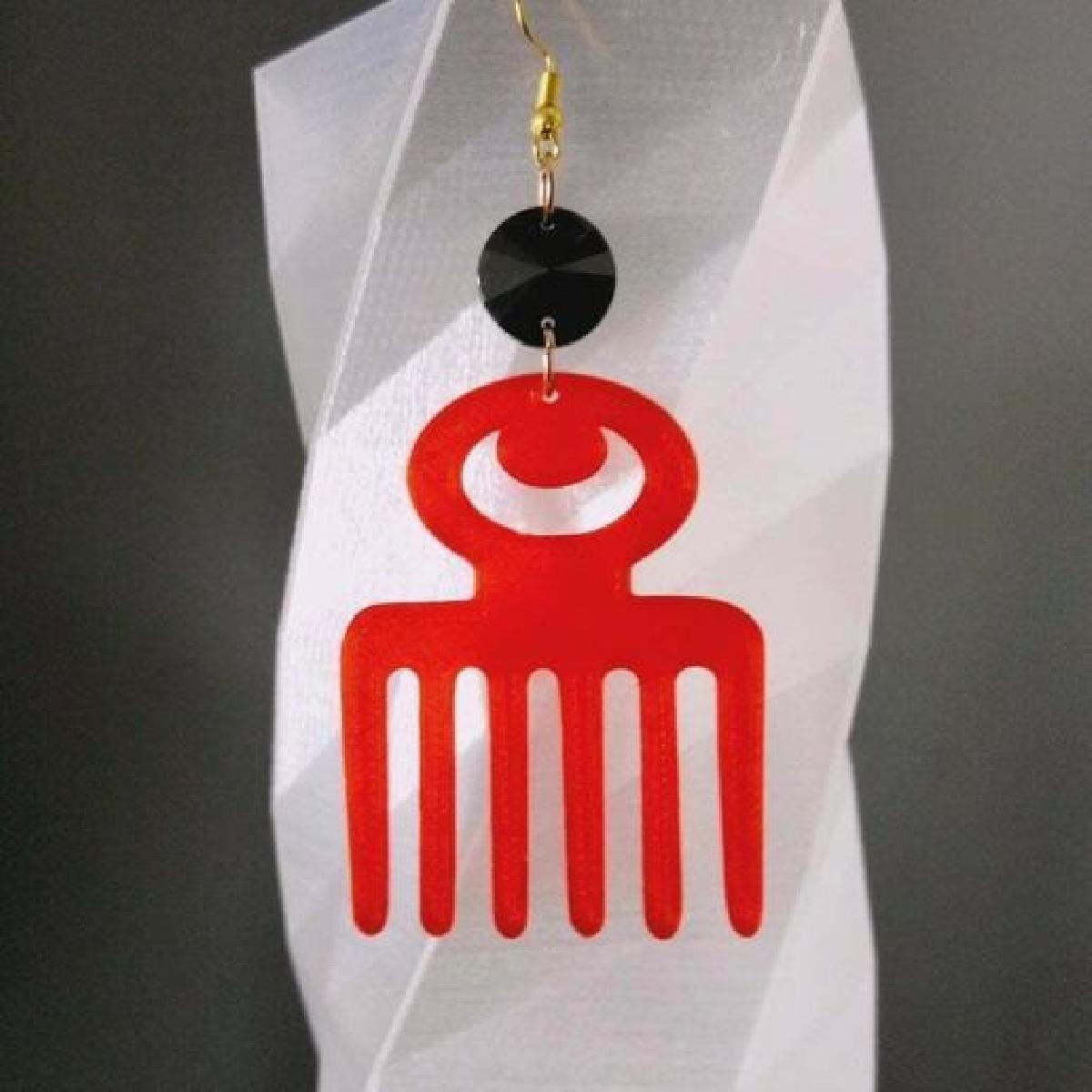 Brinco Duafe Afro Adinkra / Brincos