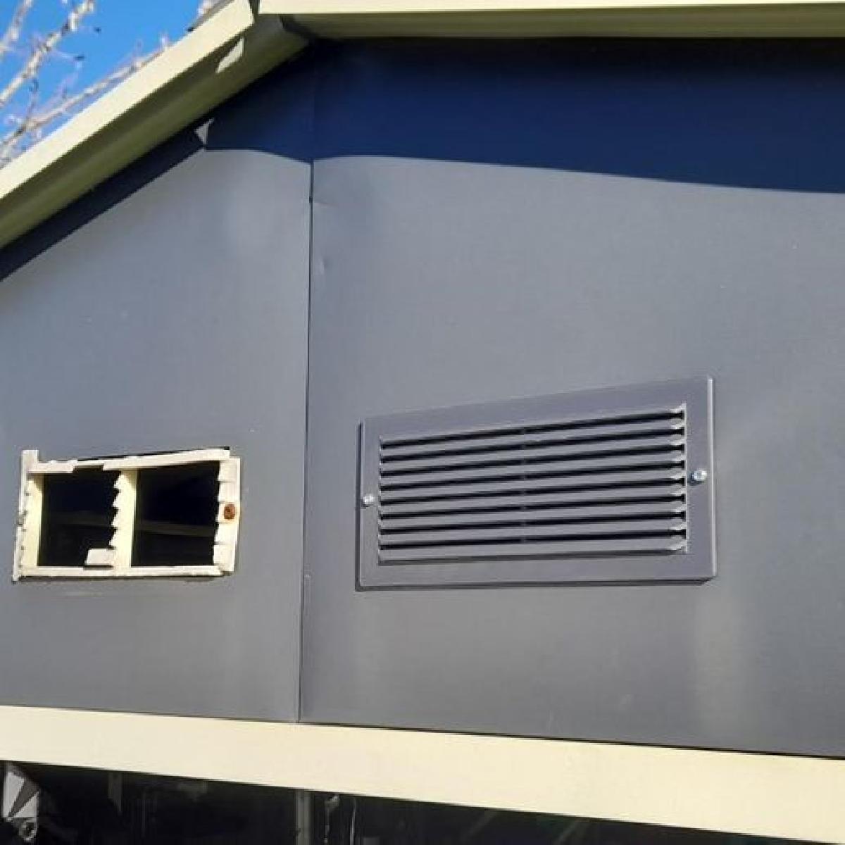 Grade de ventilacao para abrigo de jardim