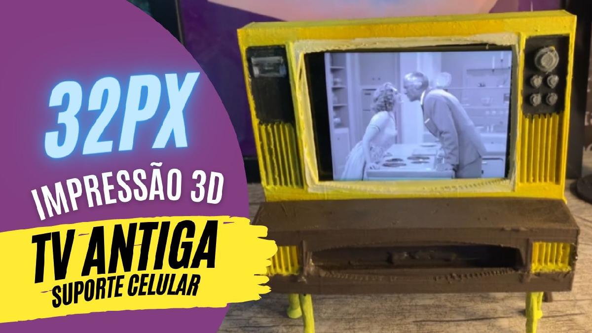Suporte para telefone TV antiga suporte de televisao