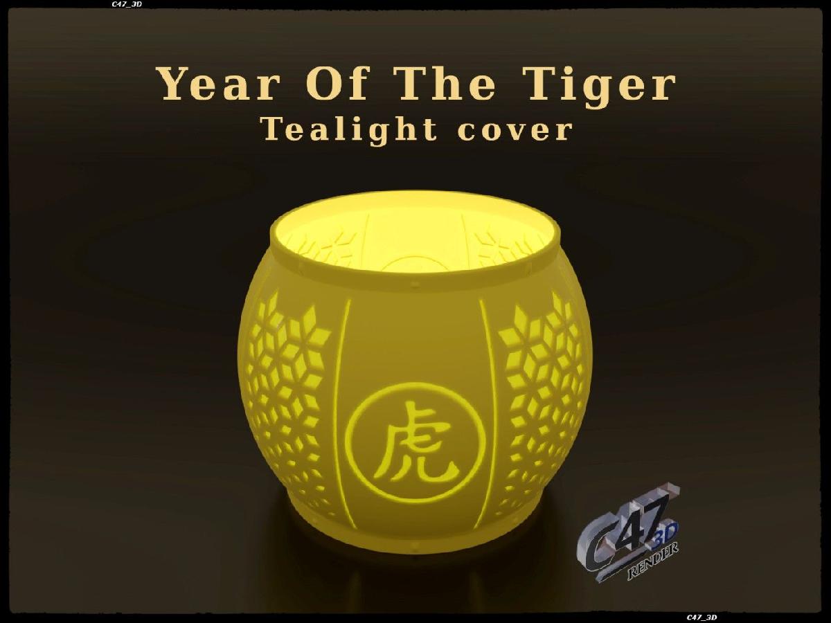Ano do Tigre   capa para vela tealight