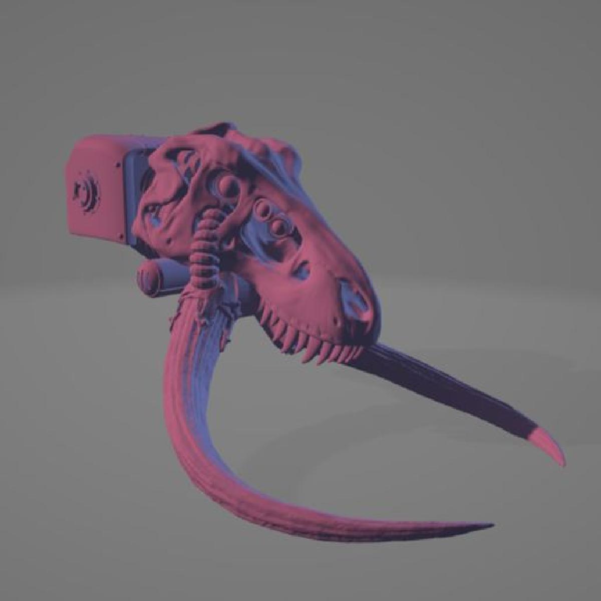 Duas cabecas de cavaleiro Rex caotico.