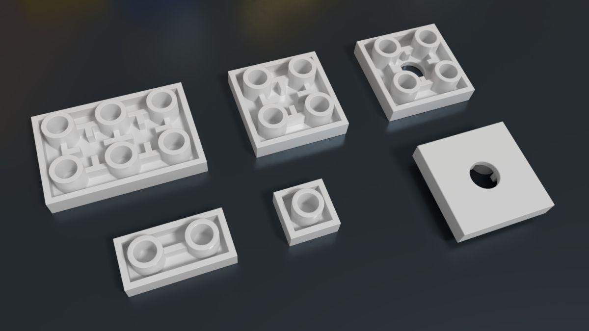Ladrilhos invertidos compativeis com Lego