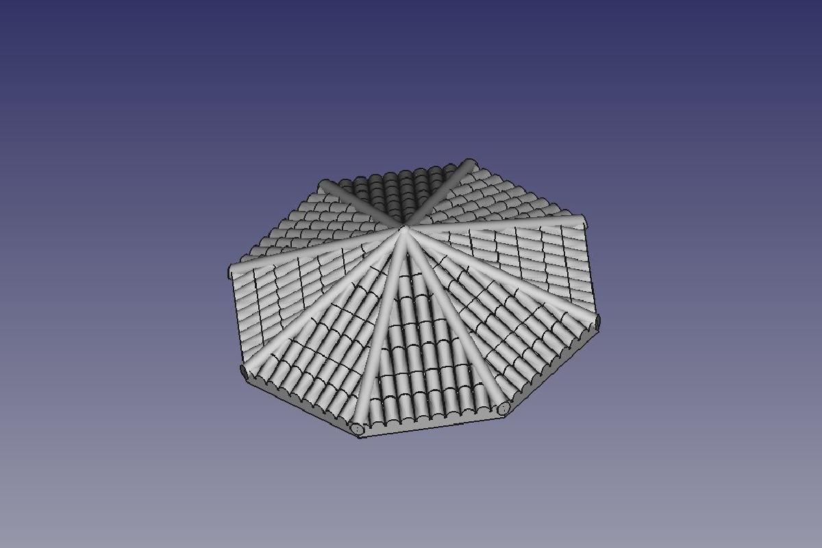 Tejados octogonais de telha para Exin Castelos