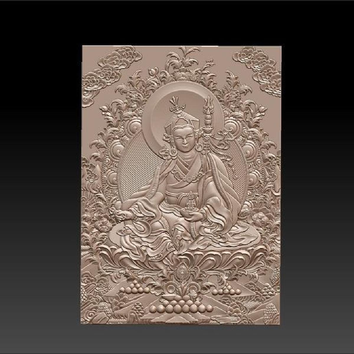 Pinturas de thangka em relevo.