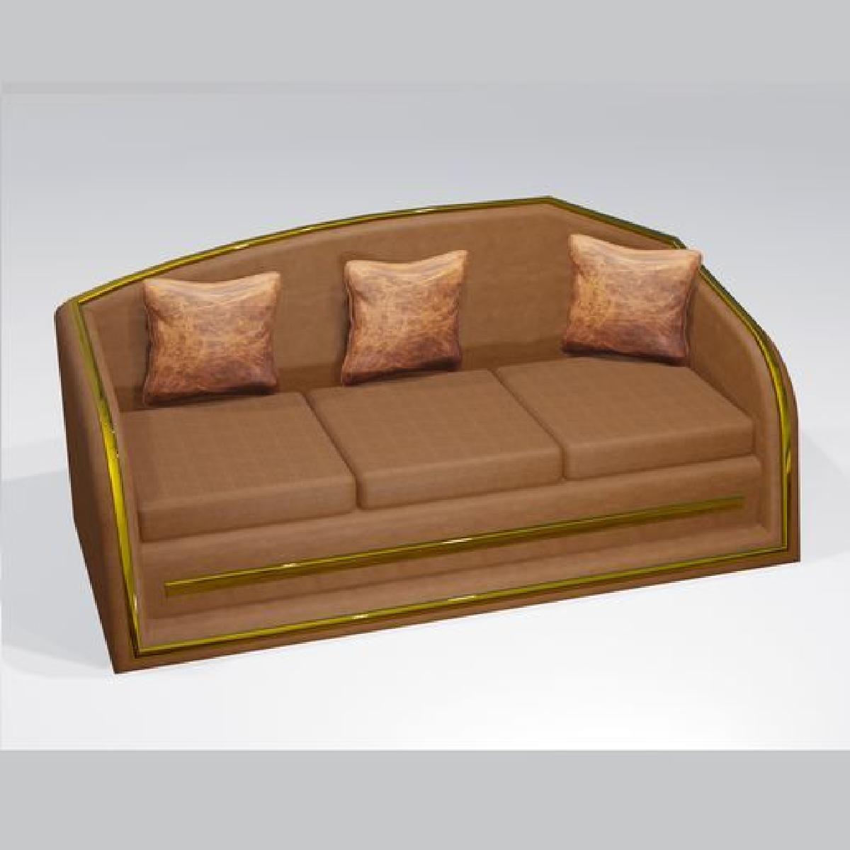 Sofa de Couro Dourado