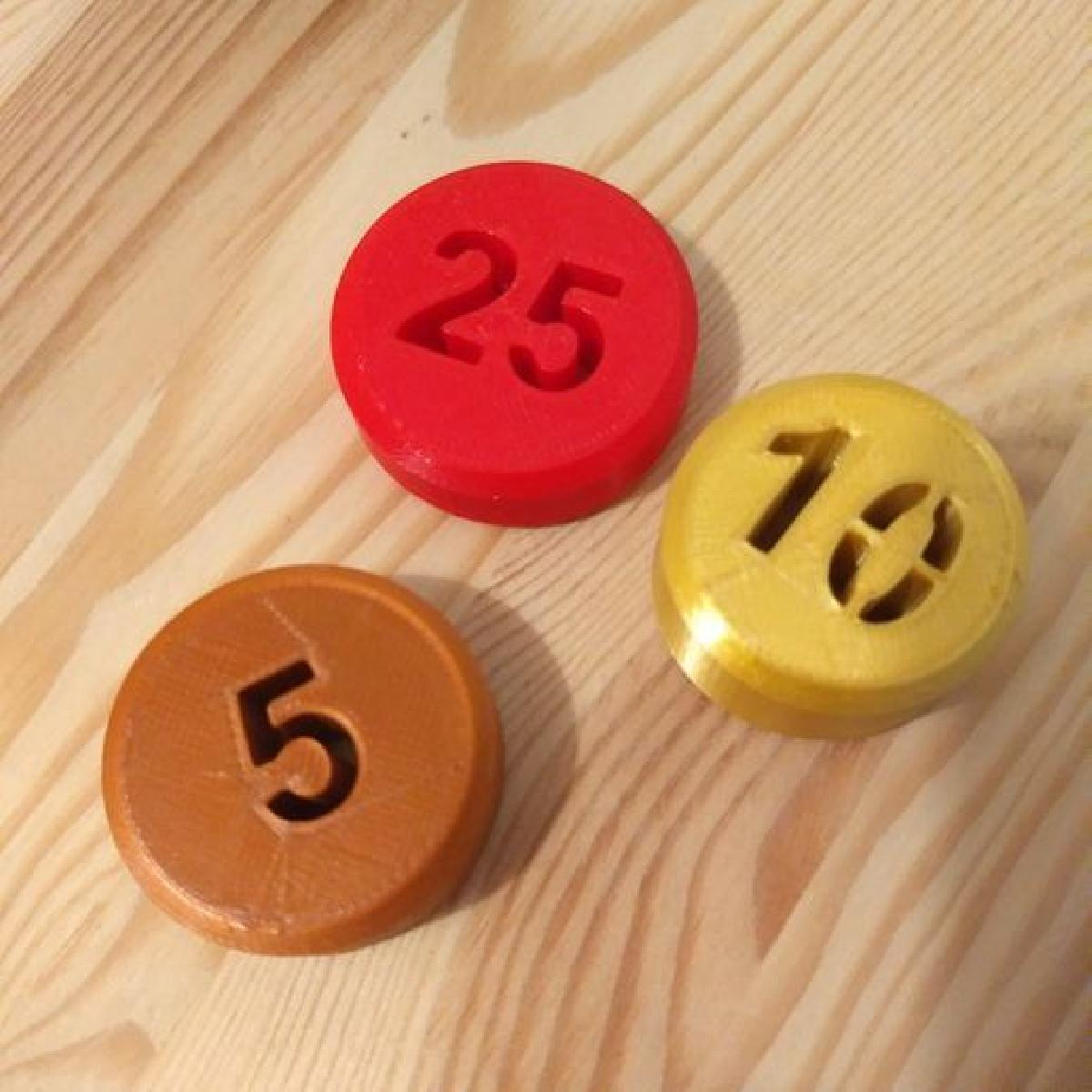 Moedas compativeis com a registradora Fisher Price.