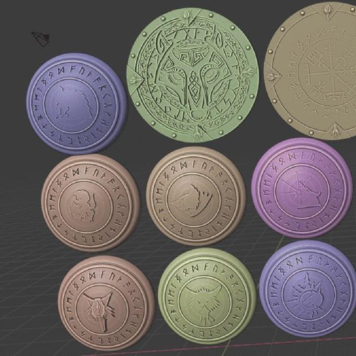 Escudos de Lobo para Guarda de Espada