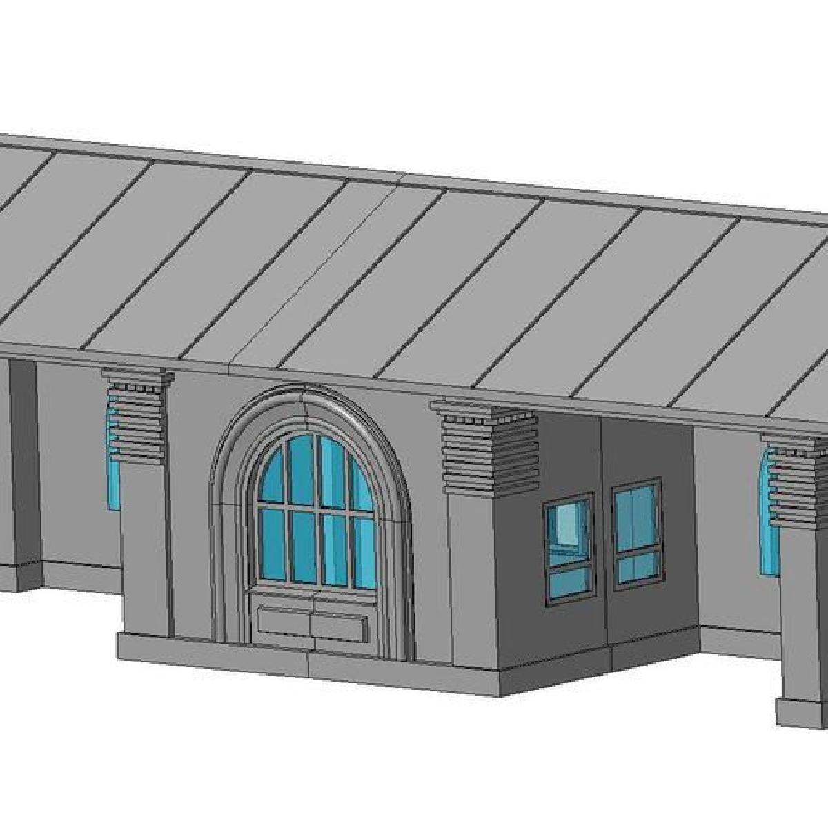 Projeto tipico de um pavilhao para uma estacao de onibus.