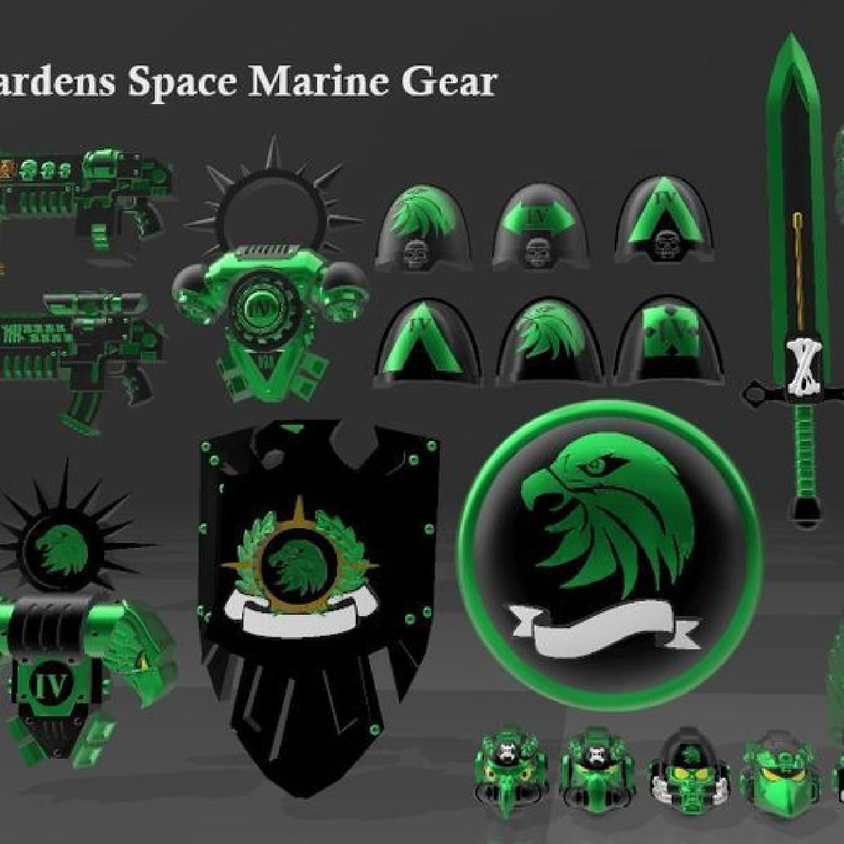 Equipamento de Marine Espacial Eagle Wardens 1/18 Personalizado
