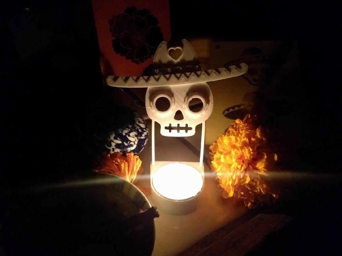 Dia dos Mortos (Day of the Dead) Caveira (Caveira de Acucar) Vela de Cha
