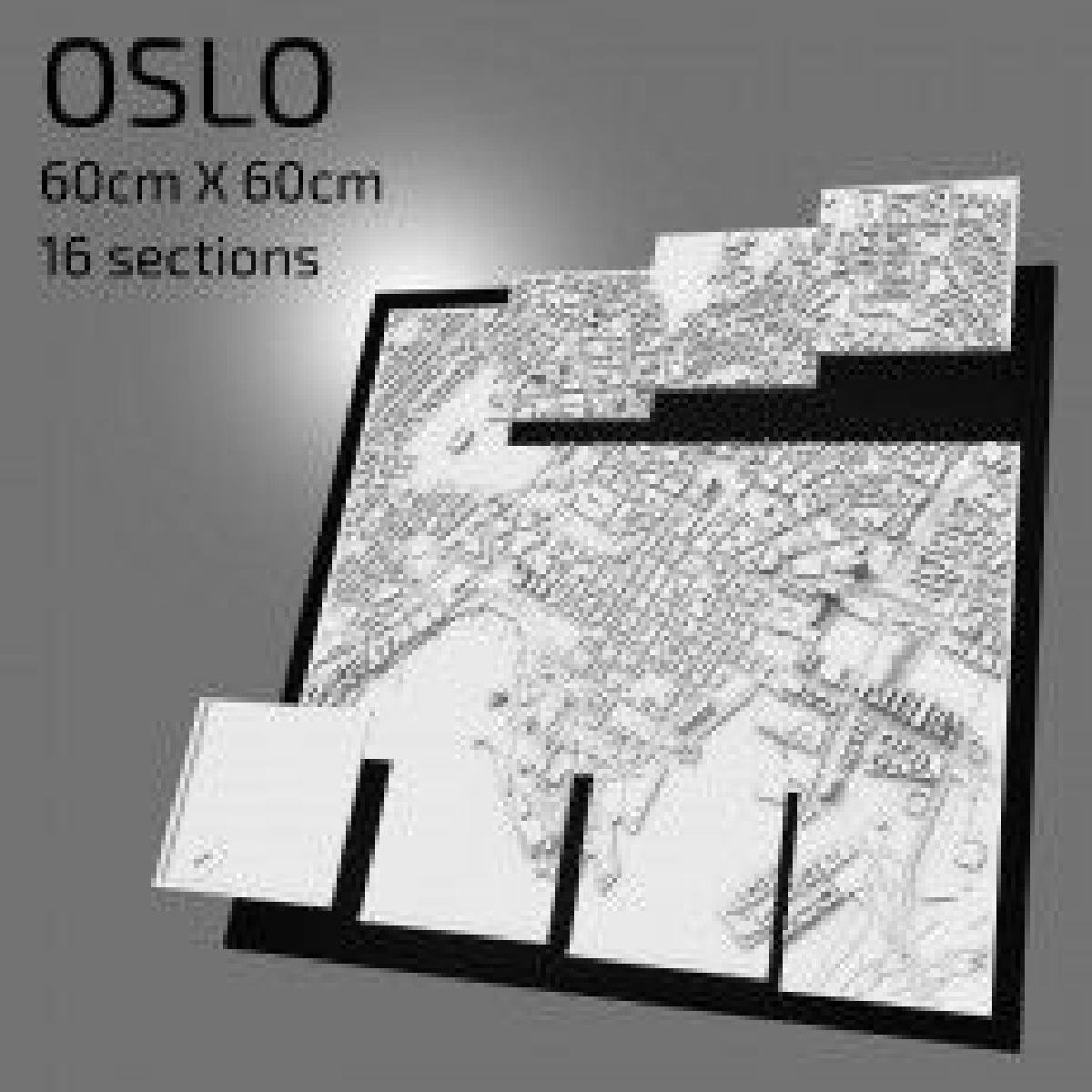 Oslo 3D | Arquivos Digitais | Arquivo 3D STL | Oslo Mapa 3D | Arte 3D da Cidade | Marco impresso em 3D | Modelo do horizonte de Oslo | Arte 3D