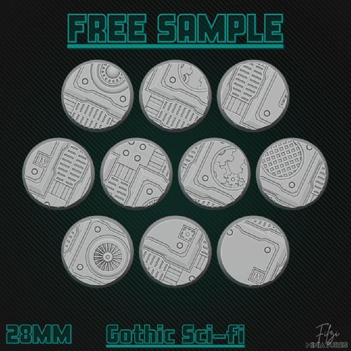 Bases Goticas de Ficcao Cientifica (28mm AMOSTRA GRATIS)