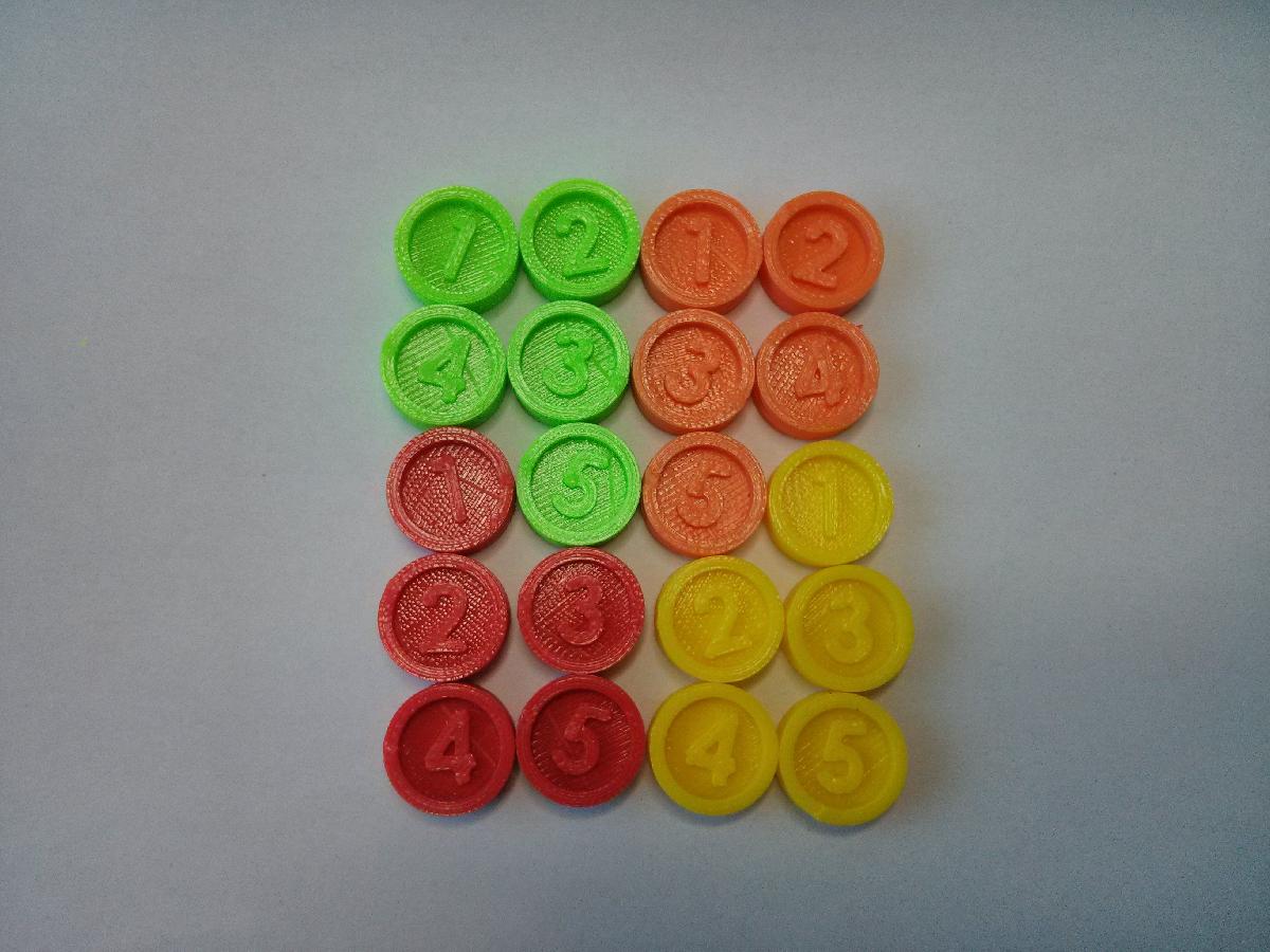 Jetons para o jogo 10 de queda / Tokens para o jogo Downfall