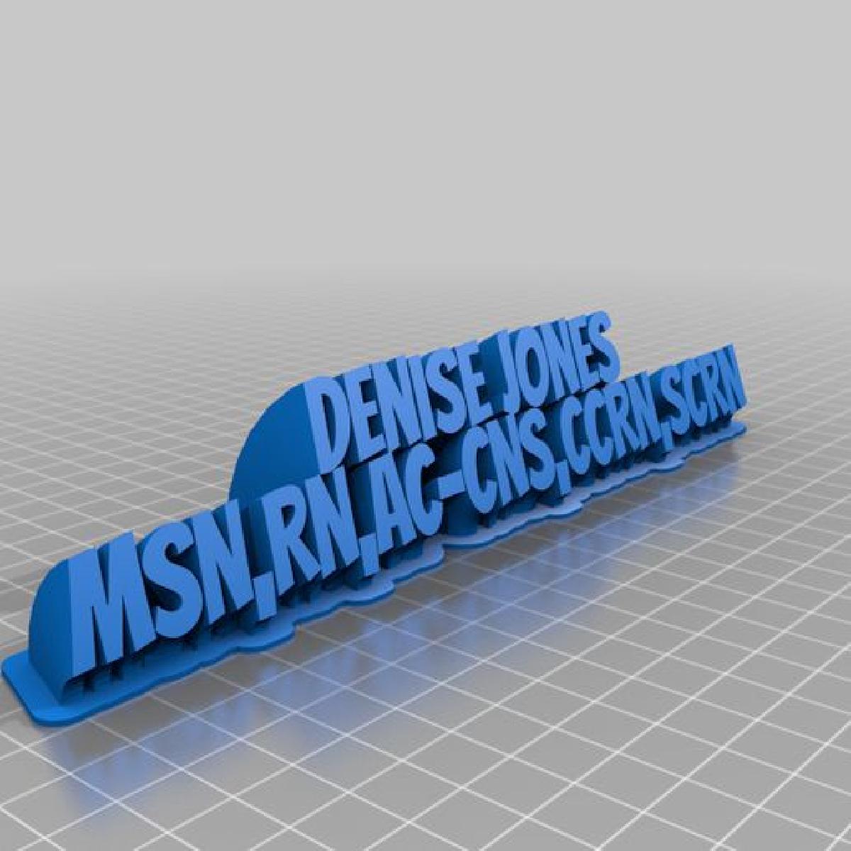 Placa de Nome da Denise Nurse