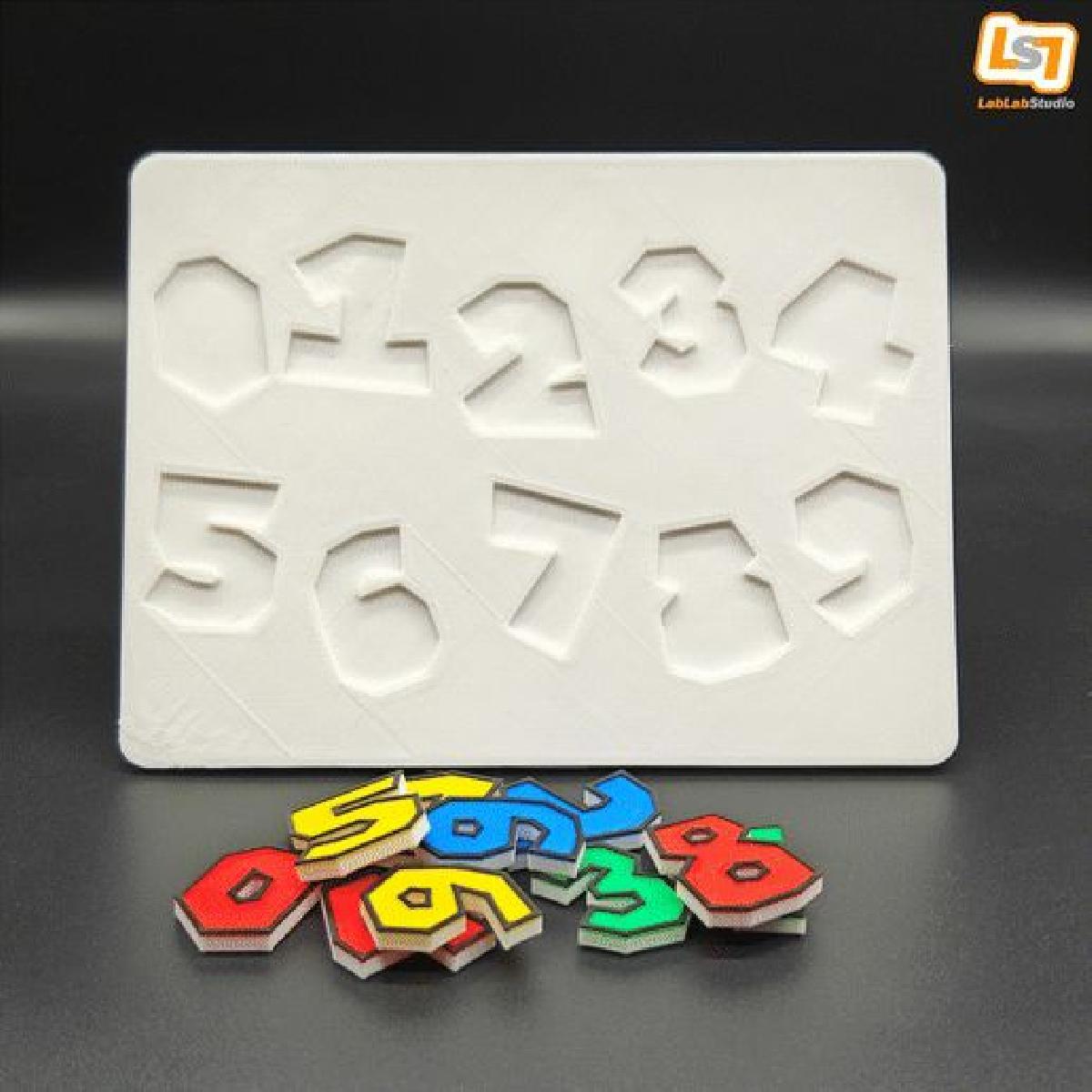 Quebra cabeca de 10 pecas (numeros) para criancas de 2 a 4 anos, no estilo Mario Kart.
