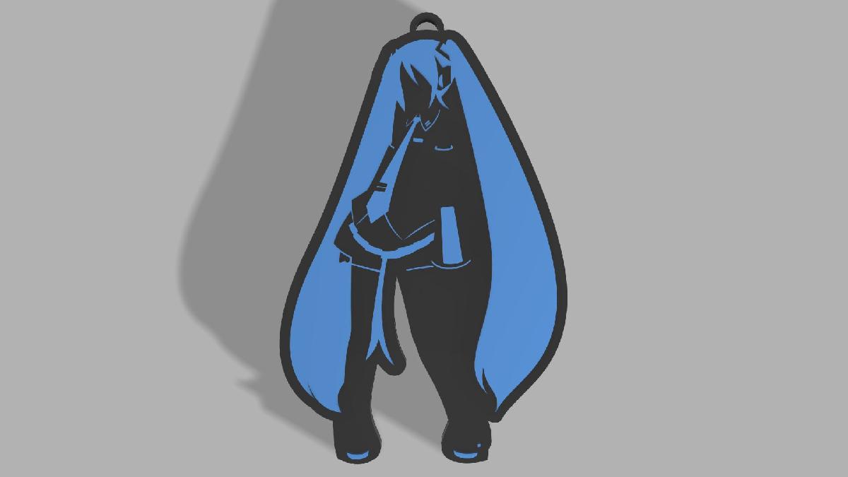 Chaveiro Silhueta da Hatsune Miku
