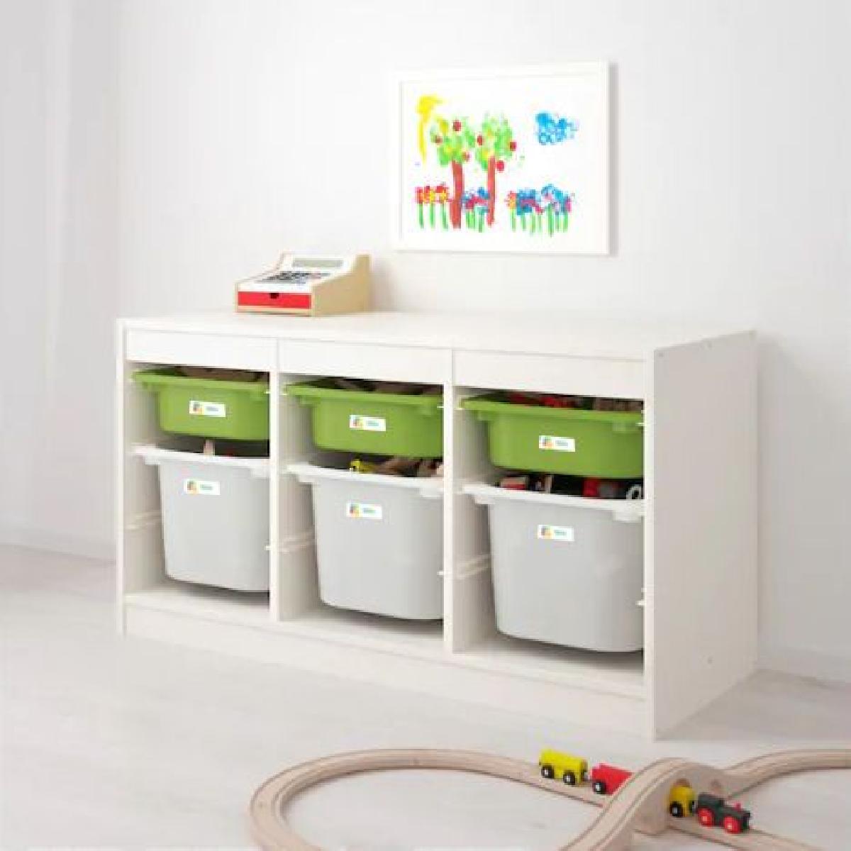 Etiquetas para as bandejas de armazenamento IKEA TROFAST.