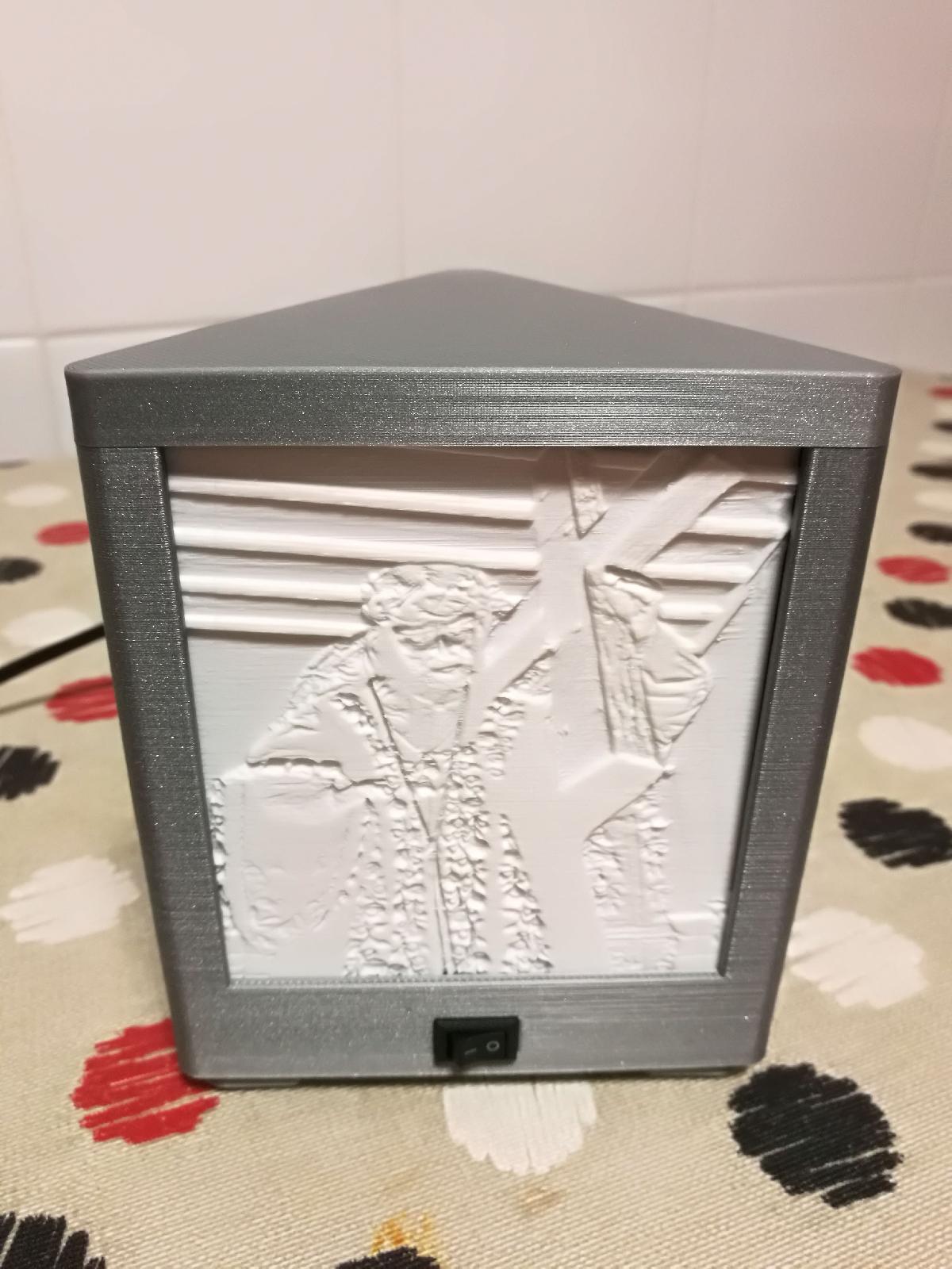 lampada triangular litofania