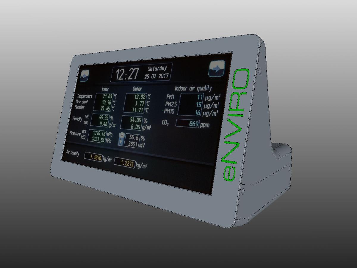 eNVIRO: Estacao meteorologica com painel touchscreen de 7" e sensor remoto