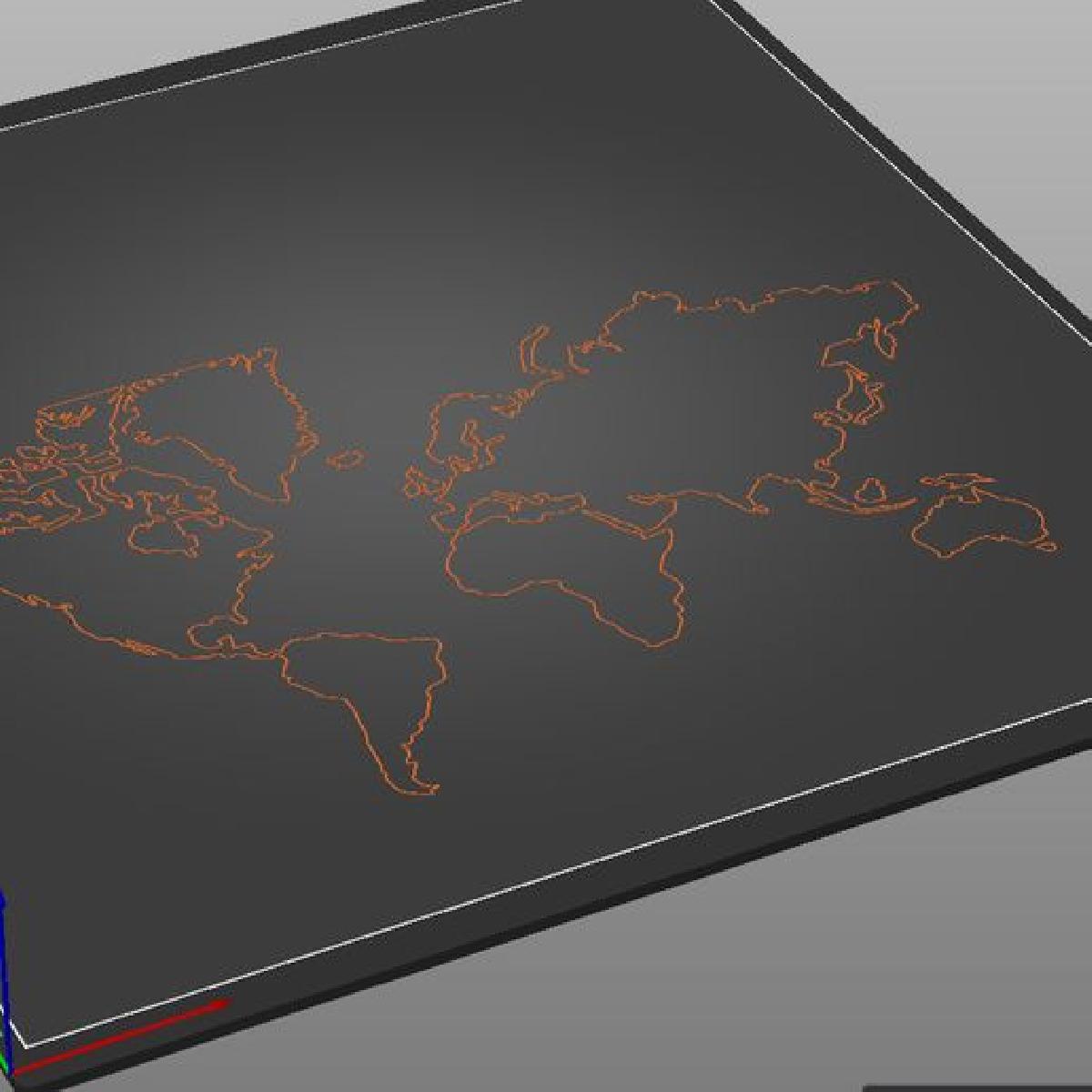 Imagem tatil: mapa politico mundial