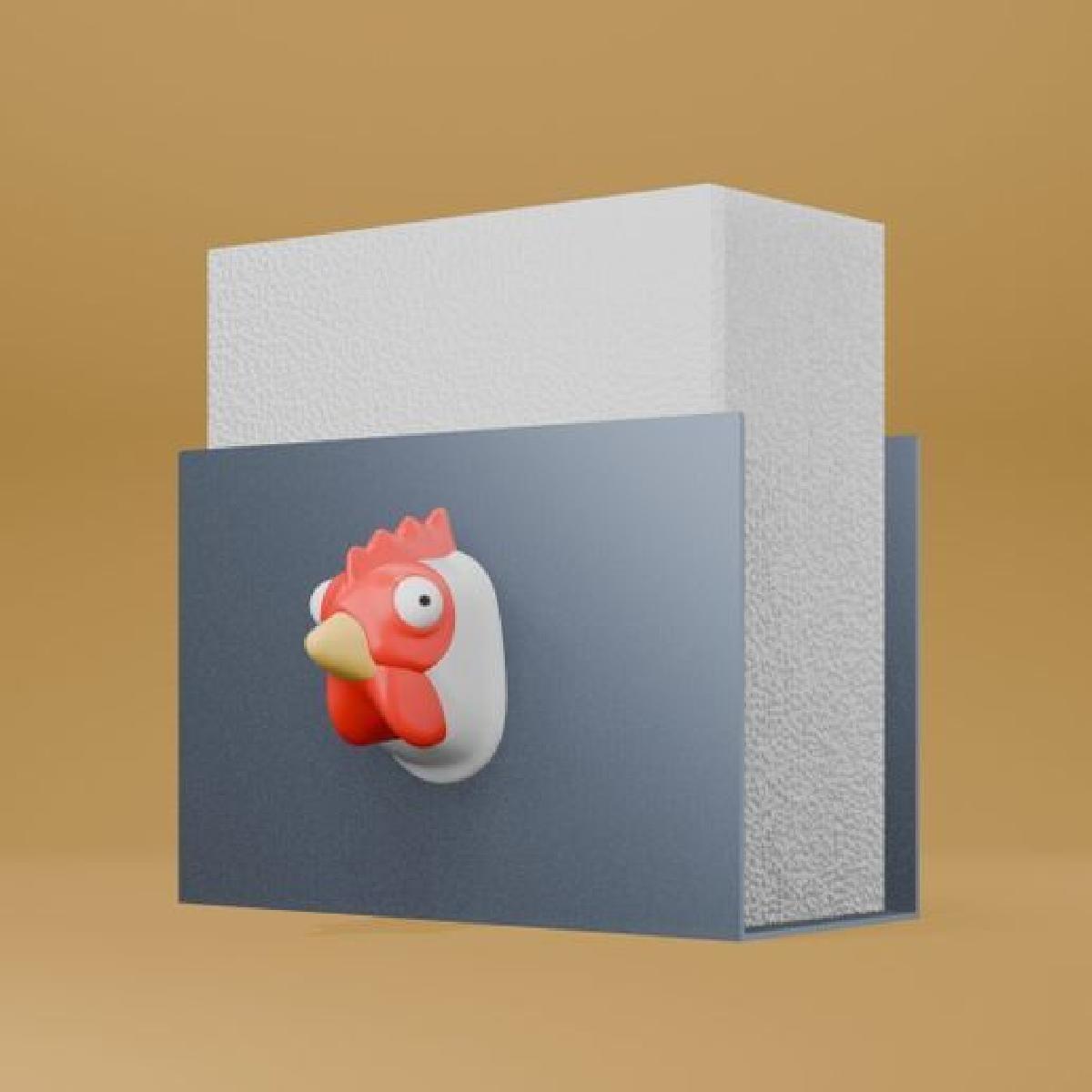 FRANGO PRESO NO PORTA GUARDANAPO DA PAREDE