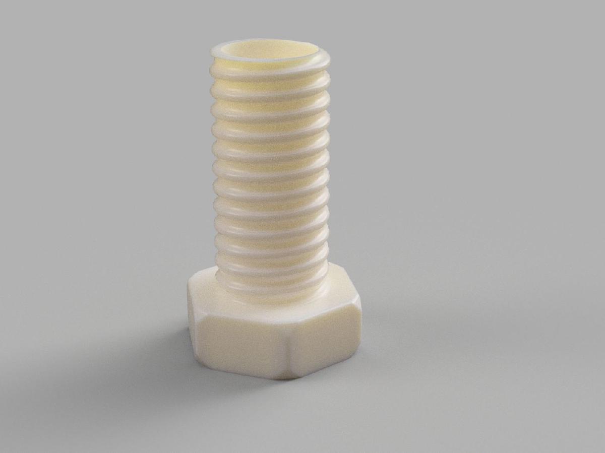 Imenso parafuso para usar como vaso de flores refinado.