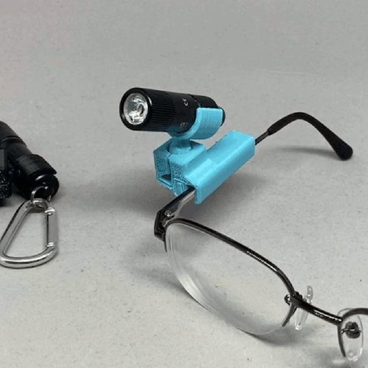 Suporte para Lanternas EDC para Oculos (com Junta Esferica)