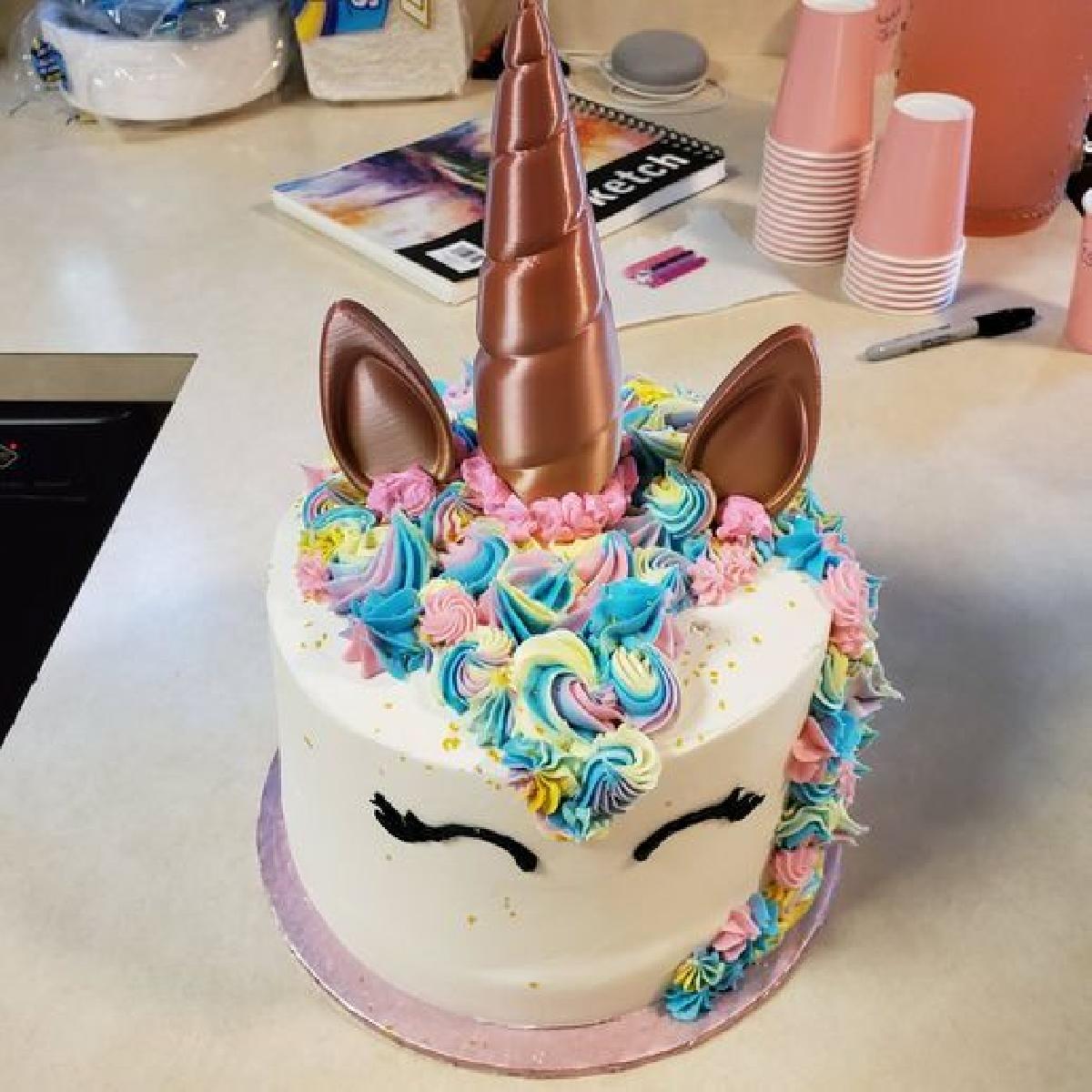 Topper de bolo de unicornio Chifre e Orelhas