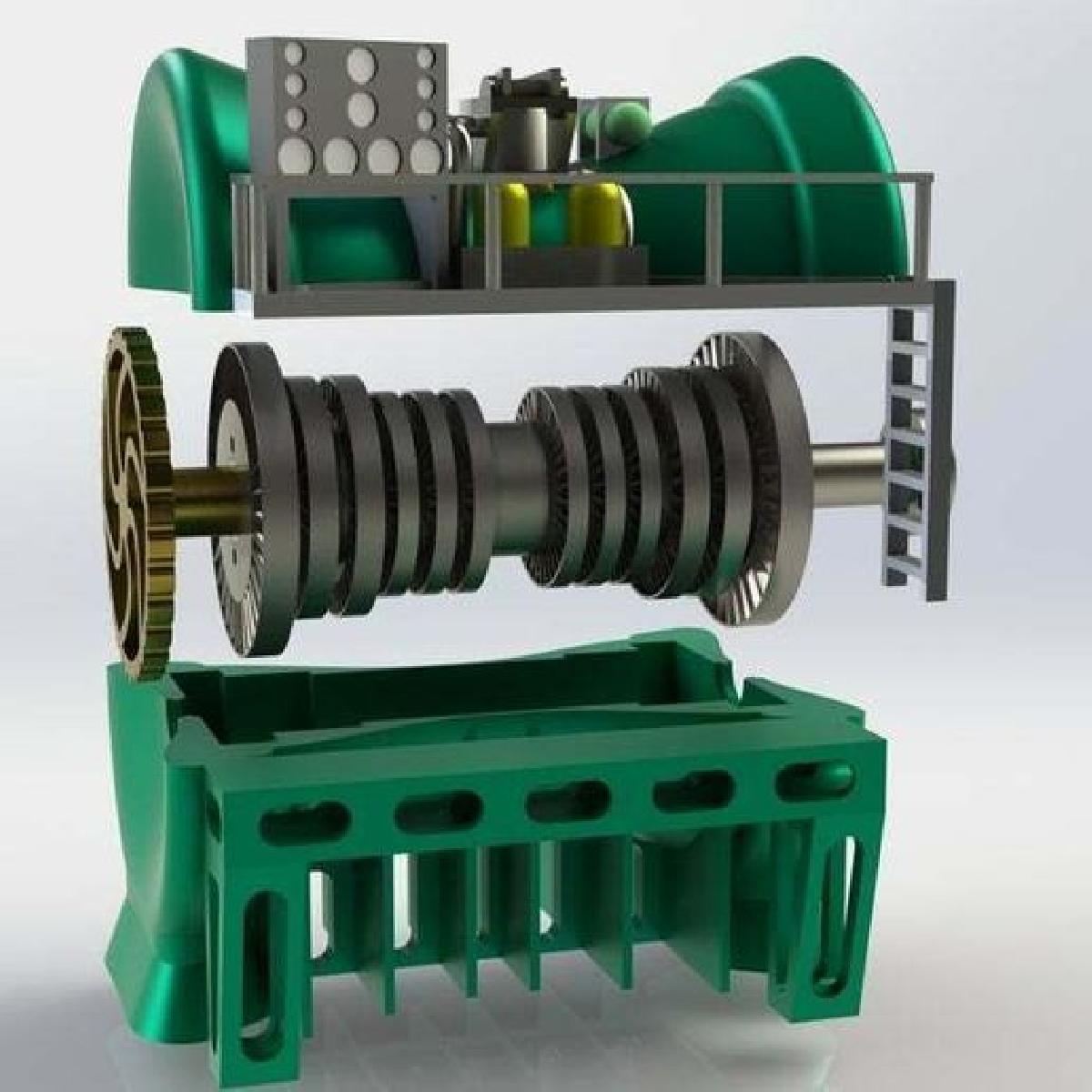 Turbina a Vapor de Brinquedo (Alta Detalhe)